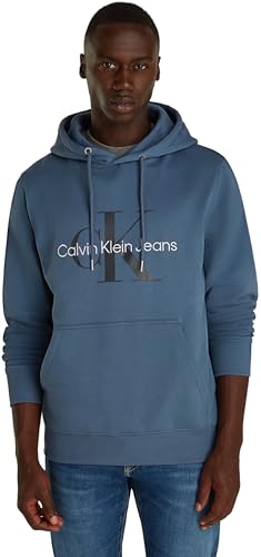 Calvin Klein Herren Hoodie Seasonal Monologo Regular mit Kapuze, Ponderosa Pine (Grün), 3 im Sale