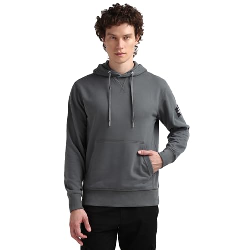 Calvin Klein Jeans Herren Hoodie Badge mit Kapuze, Grau (Endless Grey), 3 im Sale