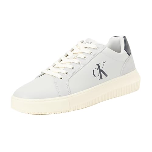 Calvin Klein Herren Cupsole Sneaker Chunky Authentic Schuhe, Grau (O Mushroom/C White/Navy), 46 im Sale