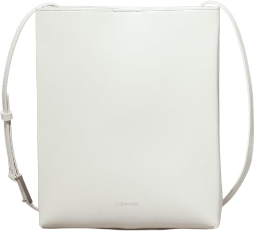 Calvin Klein Damen Crossbody Bag Tasche aus Leder, Weiß (Antique White), Einheitsgröße im Sale