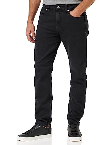 Calvin Klein Herren Jeans Hose Slim Tapered Fit, Schwarz (Denim Black), 33W/32 im Sale