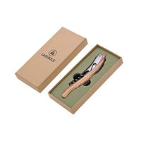 Thumbnail for LAGUIOLE - Simple lever sommelier knife - Olive wood handle - Matt brushed stainless steel - Knife with corkscrew, cap cutter, and bottle opener functions - Easy to use - Gift box on sale