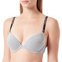 Thumbnail for Calvin Klein Push Up Plunge Push-Up-Bhs, Damen, Grau (Grey Heather), 34B im Sale