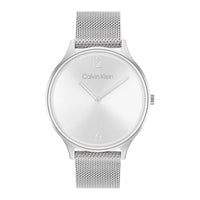 Thumbnail for Calvin Klein Analog Quarzuhr für Damen mit Silbernes Edelstahl-Mesh-Gliederarmband - 25200001 im Sale