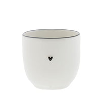 Thumbnail for Bastion Collections BC Eierbecher Little Heart Keramik weiß schwarz H5cm Keramik handbemalt Küche Gedeckter Tisch BC Egg Cup