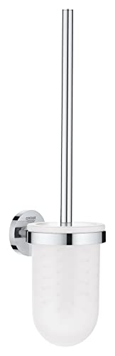 GROHE Start, Toilettenbürstenset WC, ohne Bohren (Klobürste mit Halter, WC Bürste zur Wandmontage, zum Kleben oder Bohren geeignet, Kleber separat kaufen, mit Schrauben und Dübel), chrom, 41185000 im Sale