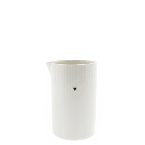 Milchkrug Relief Heart Keramik weiß schwarz H10cm LI/MILK JUG 004 WH Sahnekännchen Keramikgeschirr Milk Jug im Sale