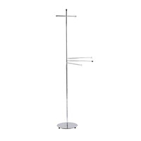 Thumbnail for WENKO Roma coat rack with 3 arms - Towel rack, movable arms, 1 hanging rod, steel, 52 x 165 x 30 cm, chrome on sale