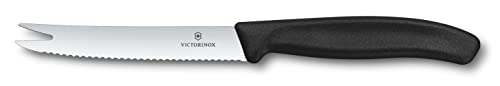 Victorinox, 6.7863, Swiss Classic, Cheese and Sausage Knife, Extra-sharp blade, with serrated edge, robust plastic handle, Black, Made in Switzerland, Dishwasher-safe on sale