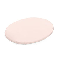 Thumbnail for Stokke Sleepi Mini Spannbettlaken, Peachy Pink – Weiches Laken für süße Träume - Perfekt für die ovale Sleepi Mini Matratze – Sicher, stylish & waschbar – 100% feiner Baumwoll-Perkal im Sale