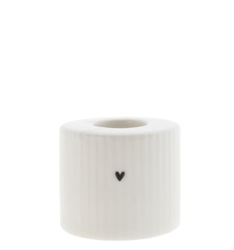 Kerzenhalter Relief Heart rund Keramik weiß D5cm LI/Candle 007 WH Kerzenständer Candleholder im Sale