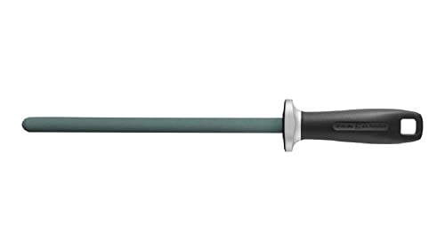 ZWILLING Diamond-Coated Sharpening Steel, Oval, Length: 26 cm, Plastic Handle with Hanging Loop, Black [Made in Germany] on Sale
