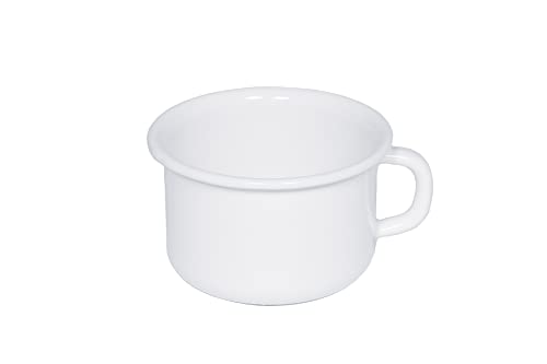 Riess, 0299-033, Kaffeeschale 10, CLASSIC- WEISS, Kaffeebecher, Durchmesser 10 cm, Höhe 7.4 cm, Inhalt 3/8 Liter, Emaille, weiß, Induktion im Sale