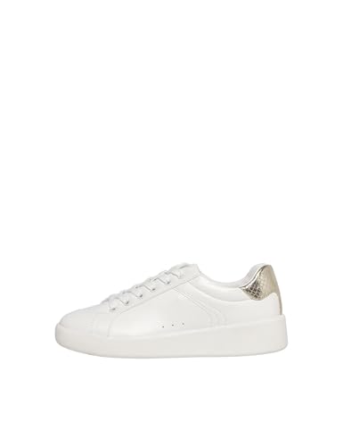 ONLY SHOES Damen ONLSOUL-4 PU Sneaker, White/Detail:w. Gold, 41 EU im Sale
