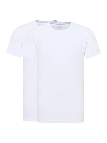 Carlo Colucci Rundhals T-Shirt, 2er Pack Weiß im Sale