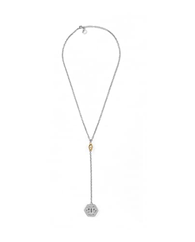 Philipp Plein Damen Kette Halskette Edelstahl Silber Hexagon PJ2AA04NU im Sale