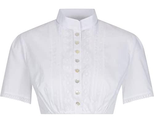 Sportalm dirndl blouse Larissa 930517300 white stand-up collar on sale