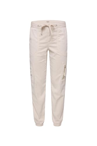 SOCCX Damen Cargohose mit Print Artwork Stone Beige im Sale