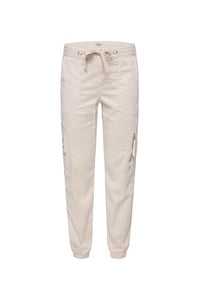 Thumbnail for SOCCX Damen Cargohose mit Print Artwork Stone Beige im Sale