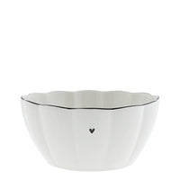 Thumbnail for Bowl Ruffle Heart Keramik weiß schwarz D15cm Keramikschale Müslischale BC Bowl Küche gedeckter Tisch im Sale
