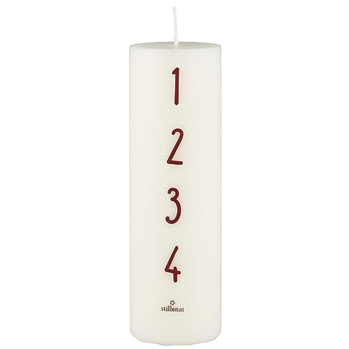 Ib Laursen Adventskerze 1-4 weiß mit roten Zahlen 20cm im Sale