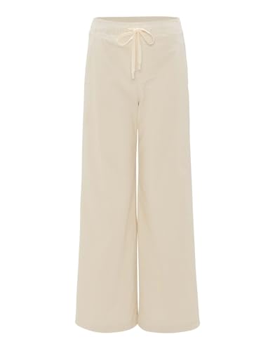 OPUS Damen Jogpants | Cordhose MILENI Track Wide aus weichem Baumwoll Mix Soft Cream, 40 im Sale