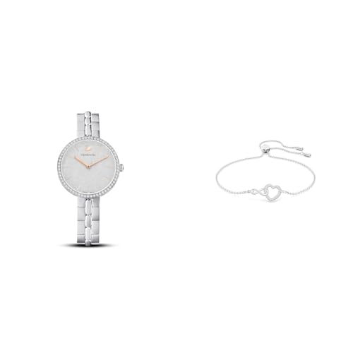 Swarovski Cosmopolitan Watch, Metal Bracelet, Silver-colored, Stainless Steel &amp; Infinity Bracelet, Infinity Symbol and Heart, White, Rhodium-plated on Sale