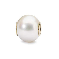 Thumbnail for Trollbeads Damen-Bead White Pearl With Gold 750 Gelbgold - TAGBE-00086 im Sale