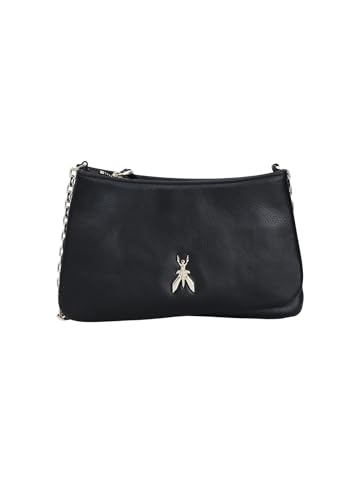 PATRIZIA PEPE Black shoulder bag for women with Fly logo, Black, One size on sale