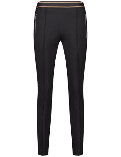 Gerry Weber Damen Stretchhose SAN꞉YA Skinny FIT mit Längsbiesen unifarben 7/8 Länge Schwarz 42 im Sale