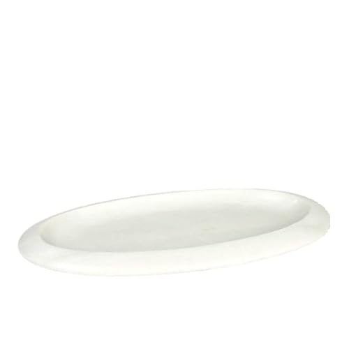 Lambert [W2023/03] Carara Marmorschale Weiß, H 3 cm, L 50 cm, B 25 cm