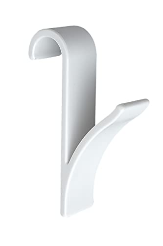 WENKO Gancio per radiatore rotondo, pratico set da 2, gancio per asciugamani, appendere in modo flessibile, per tutti i radiatori standard, in plastica, ciascuno 2,5x10,5x7cm, bianco im Sale