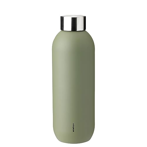Stelton Keep Cool Thermos Bottle - Thermo Drinking Bottle - Double-Walled Insulated Jug - Modern Design Thermo Mug for Water, Hot &amp; Cold Drinks, Coffee, Tea - 0.6 Liter, Army on Sale