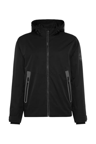 Camp David Herren Funktionsjacke mit Kapuze und Tapes Black im Sale