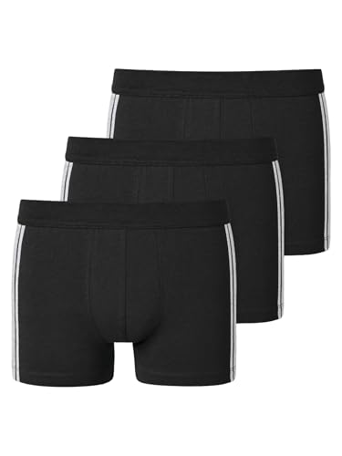 Schiesser Herren 3 Pack Softbund Und Streifen - 95/5 Organic Boxershorts, Schwarz_173816, EU im Sale
