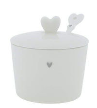 Thumbnail for BC Zuckerdose little Heart mit Löffel Keramik weiss grau Keramikgeschirr Sugar Bowl Küche gedeckter Tisch