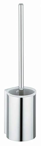 KEUCO Toilettenbürsten-Garnitur aus Metall Chrom und Kunststoff weiß, Wandmontage, WC-Bürste mit Halterung für Bad und Gäste-WC, Klobürste, Plan im Sale