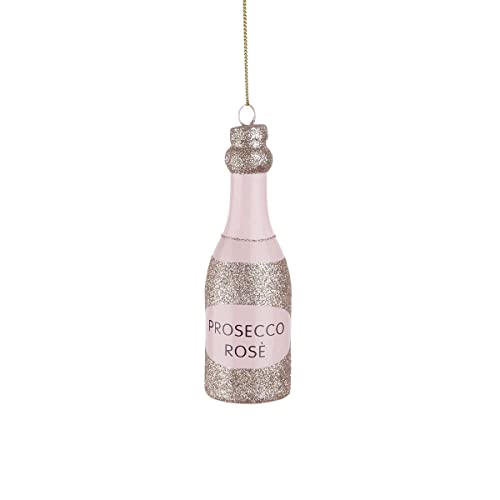 BUTLERS Weihnachtsbaumkugel Prosecco Rose Christbaumschmuck Glas Pink -Hang ON- Weihnachten Baumkugeln Sekt Flasche Figur Anhänger | Tannenbaum Deko & Weihnachtsdeko im Sale