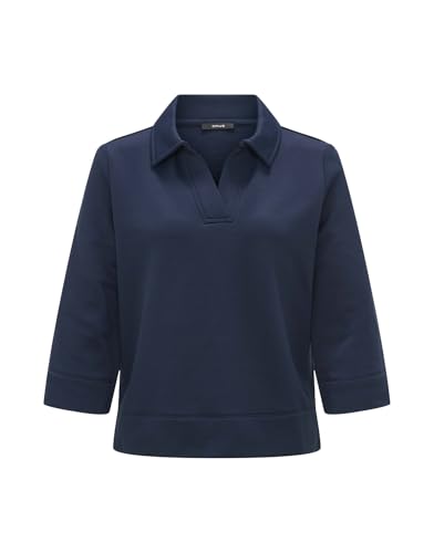 OPUS Damen Sweatshirt | Poloshirt GONUT Regular aus Baumwoll Mix Coal Blue, 38 im Sale