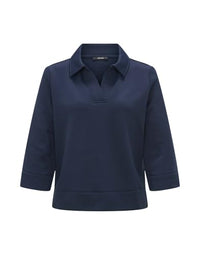 Thumbnail for OPUS Damen Sweatshirt | Poloshirt GONUT Regular aus Baumwoll Mix Coal Blue, 38 im Sale