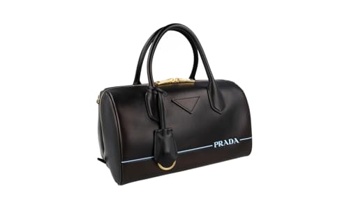 Prada Damen Schwarz Leder Schultertasche 1BB047 im Sale