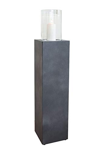 VIVANNO lantern column floor lantern candle holder decorative lantern fiber cement Lumira 97 cm high gray on sale
