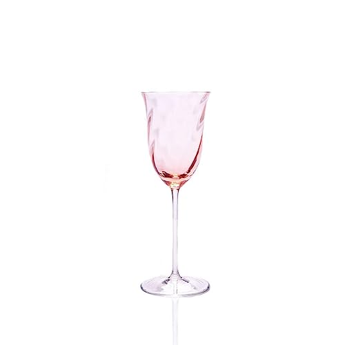 Anna von Lipa - Weinglas Weißwein Limoux Rosa mit Sockel in Kristallfarbe (2er Set) - Weingläser im Sale