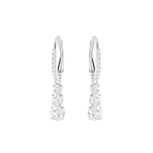 Swarovski Stilla Attract Trilogy earrings, white, rhodium plated on sale