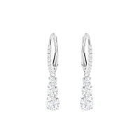Thumbnail for Swarovski Stilla Attract Trilogy earrings, white, rhodium plated on sale