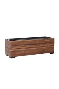 Thumbnail for VIVANNO Planter Wooden Maxi Brown with Inserts - 91x33x35 on Sale