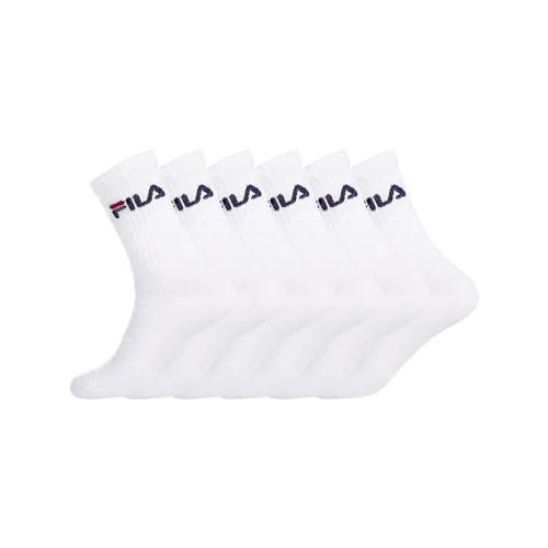 Fila Men's Sports Socks FILA/AM/TNX6 (6 Pack), White, 43/46 on Sale