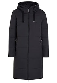 Thumbnail for ELKLINE Women's Comfort Quilted Coat | Long winter coat with adjustable hood | 2-way zipper with chin guard 2019060, color: black - black, on sale