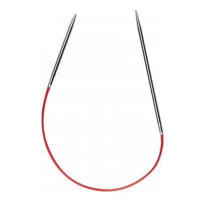 Addi AD7107025-05.00 circular knitting needle, silver, 5mm, 25cm length