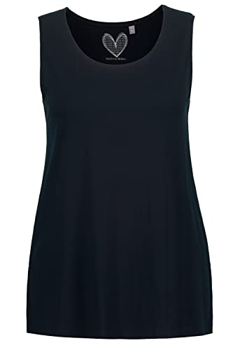 Ulla Popken Damen Top RH T-Shirts, Mitternachts Blau, 46-48 im Sale